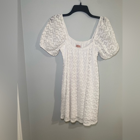 Show Me Your MuMu Flora Spacey Lacey White Mini Dress Size S - Picture 2 of 9